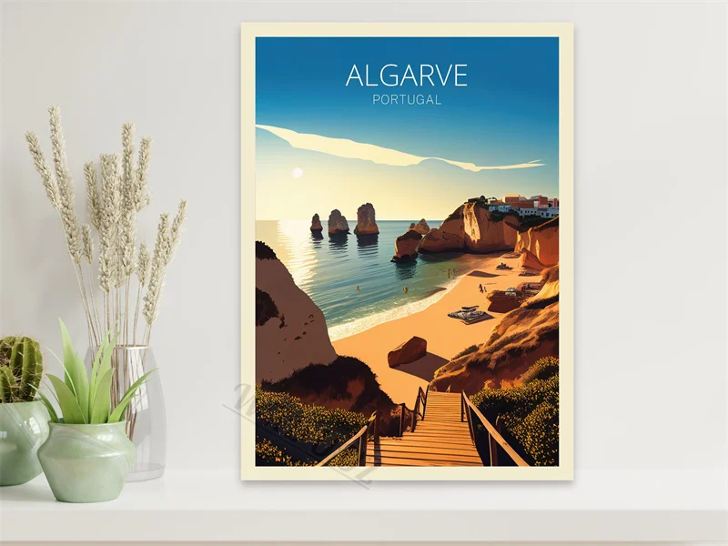 Retro Holiday Travel City Algarve Amsterdam Canvas Painting Print Posters for Room Living Art Home Wall Decor Tourism Pictures