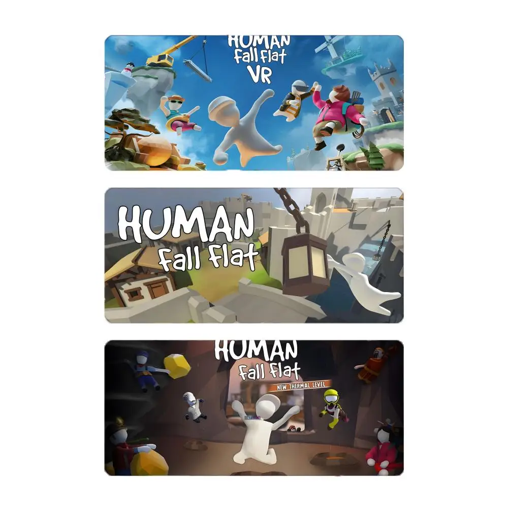 game funny H-Human Fall Flat Mouse Pad Large Gaming Mousepad with Stitched Edges Thickened Desk Mat PC