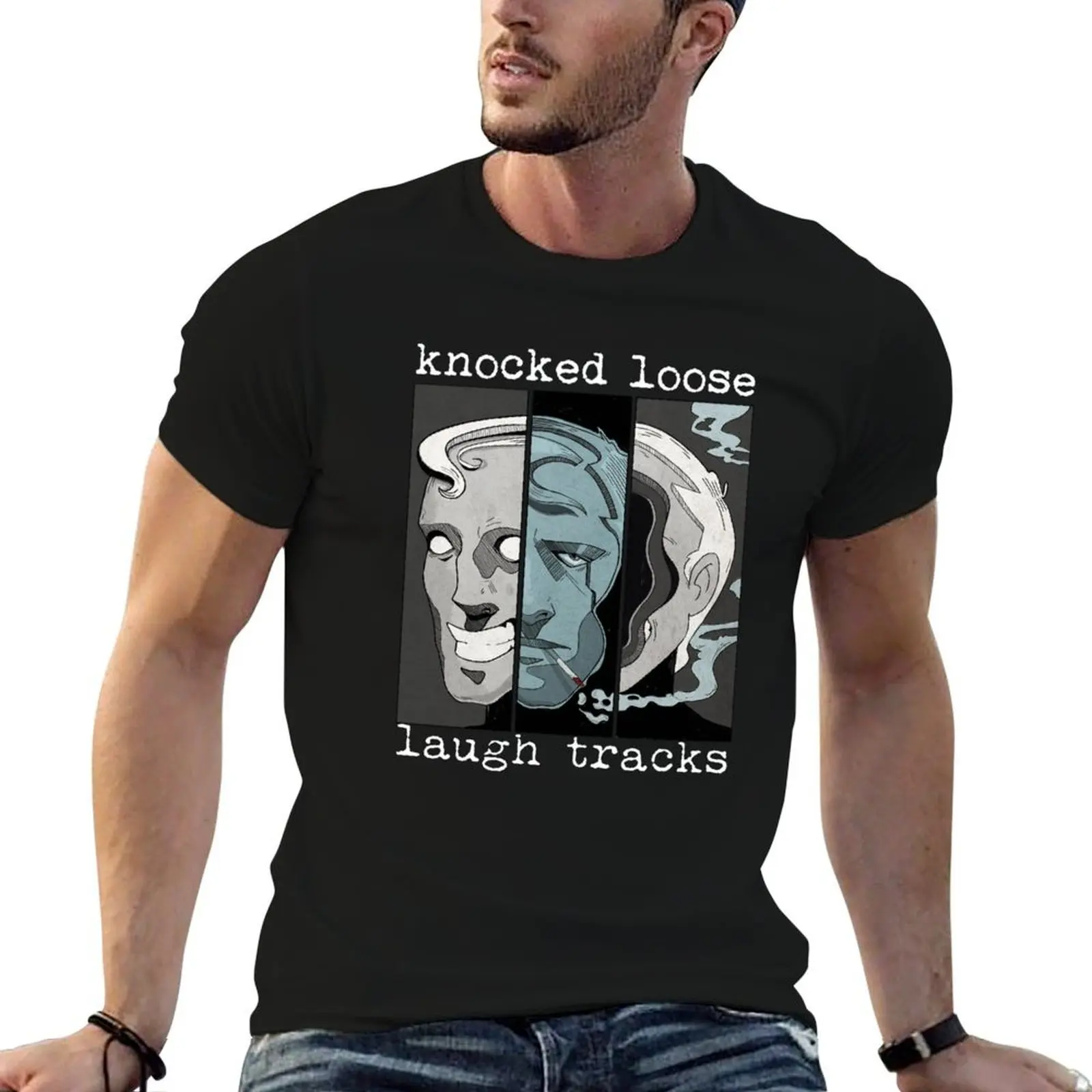 

Футболка Laugh Tracks, хлопковая футболка, 100% хлопок, мужские футболки, высококачественная футболка люксового бренда, мужская хлопковая футболка