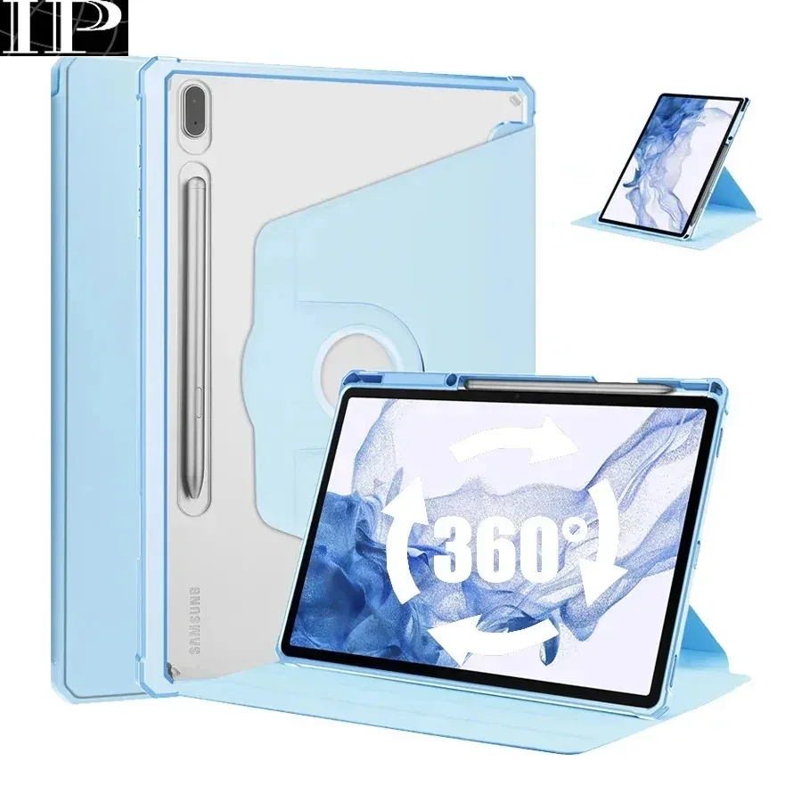 360° Rotation Case For Samsung Tab S6 Lite 10.4'' A8 10.5'' S7 S8 S9 11‘’ S7 FE S8 S9 Plus 12.4 Stand Tablet Cover With Pen Slot