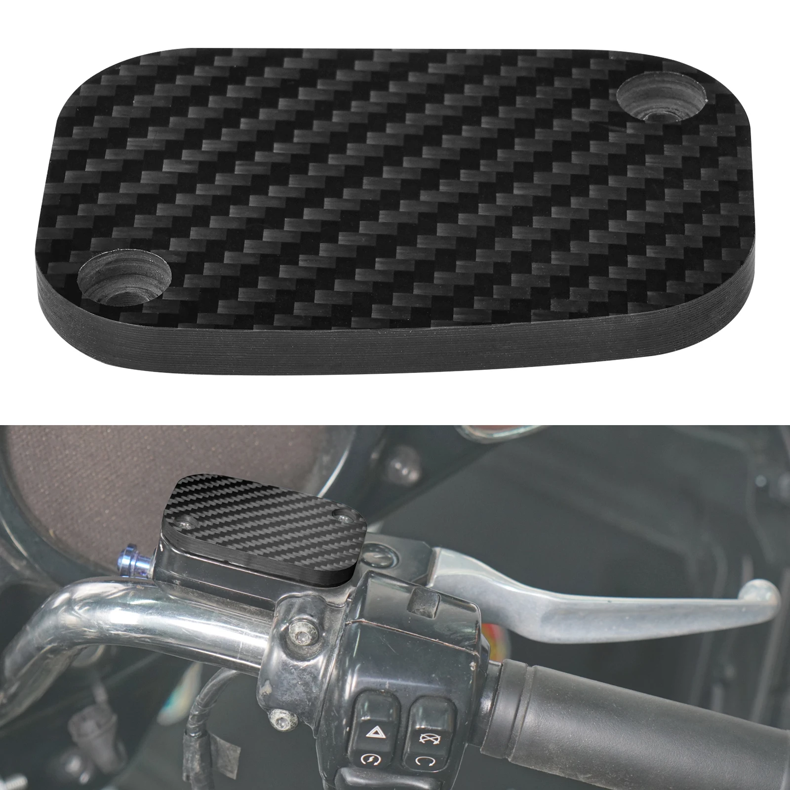 Carbon Fiber Brake Master Cylinder Lid for Harley Road King/Special Street Glide FLHX/S/ST Road Glide FLTRX Ultra Limited FLHTK