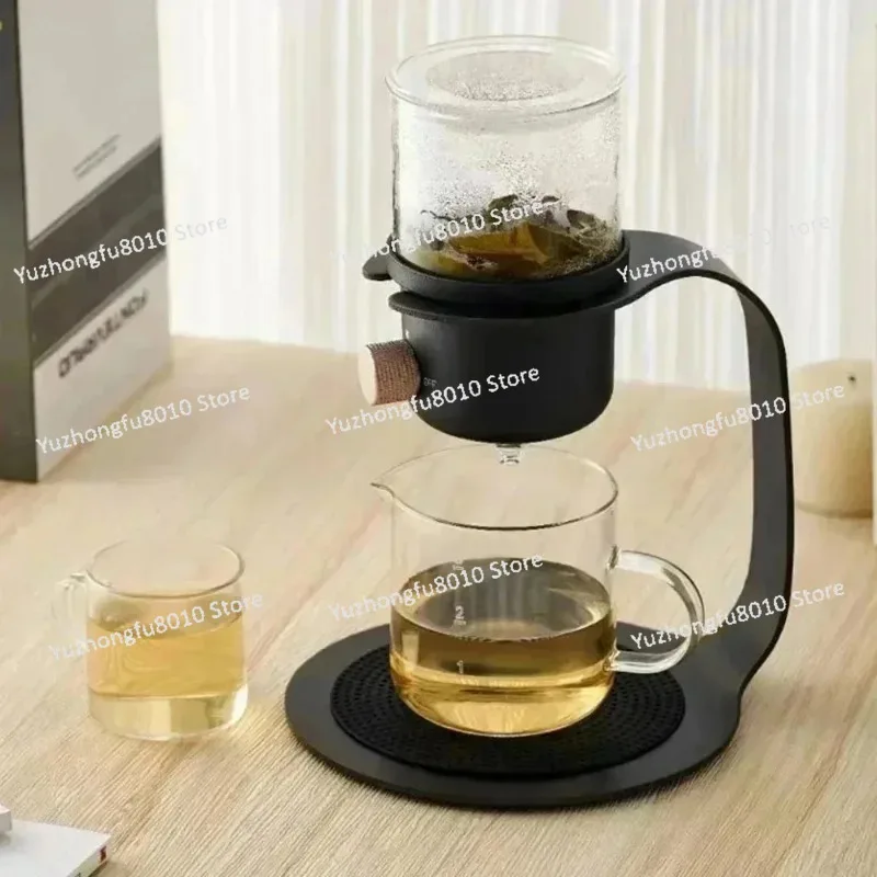300ml Glass Drip Filter Tea Pot Household Lazy Brewing Pot Fresh Ground Coffee Tea Dual Use Pot