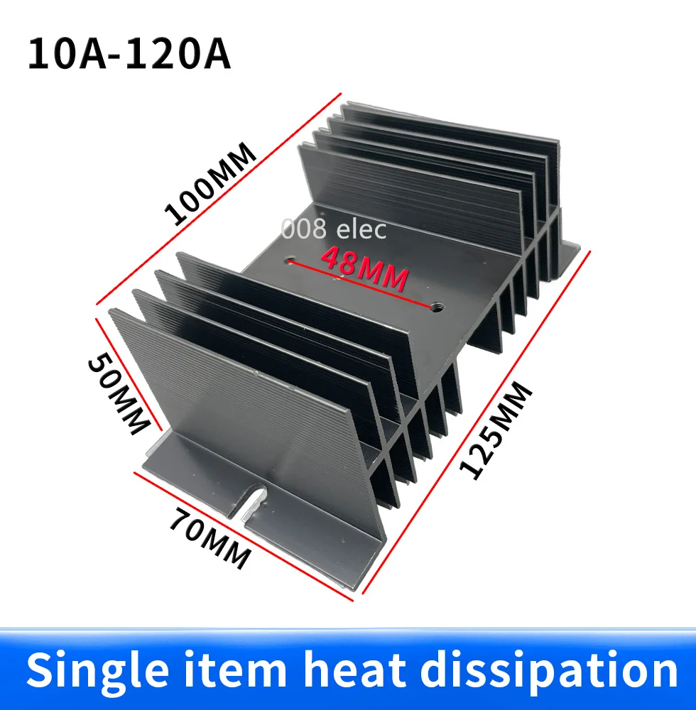 Aluminum Heat Sink Dissipation Radiator Rail Mount Suitable for Single Phase Solid State Relay SSR-40DA 10A 25A 40A 60A 80A SSR