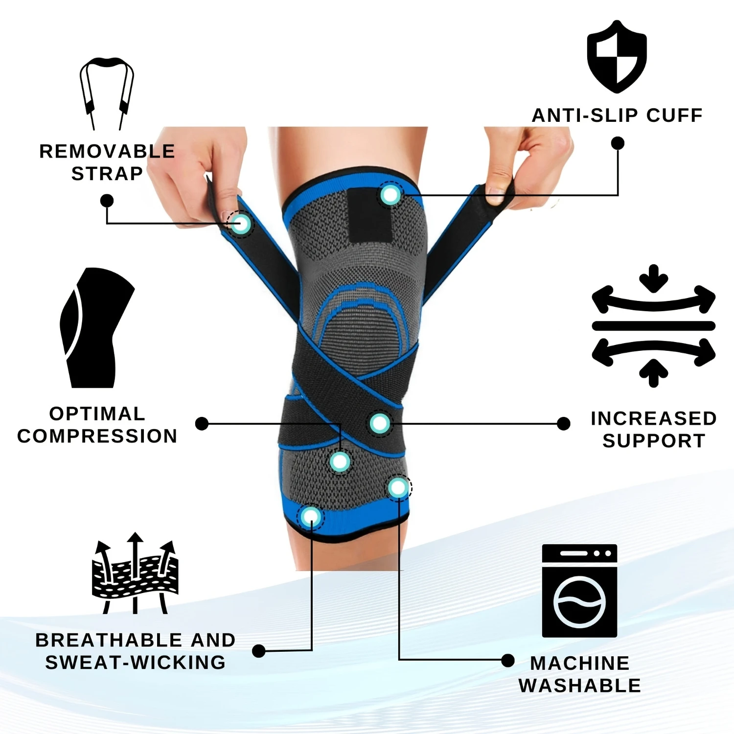 2pcs Unisex Knee Sleeve, Professional Knee Brace With Adjustable Straps, Premium Compression Support For Arthritis Pain, Running