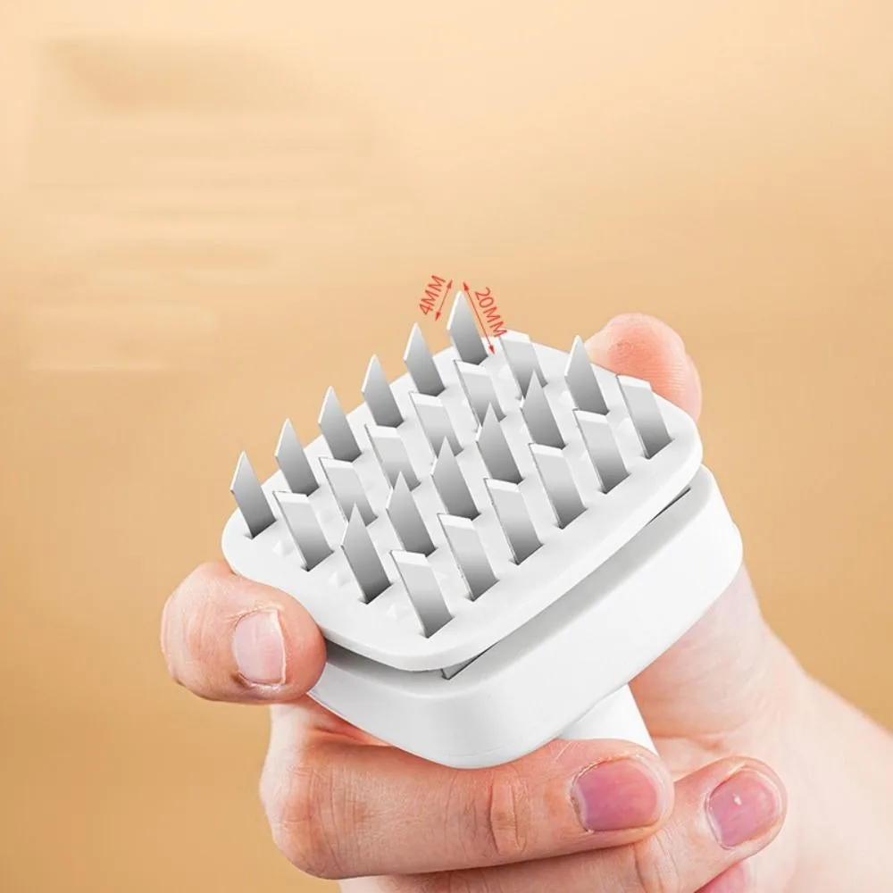 Stainless Steel Needle Point Meat Tenderizer Needle Automatic Rebound Square Bottom Meat Softener 24 Steel Needles Rustproof