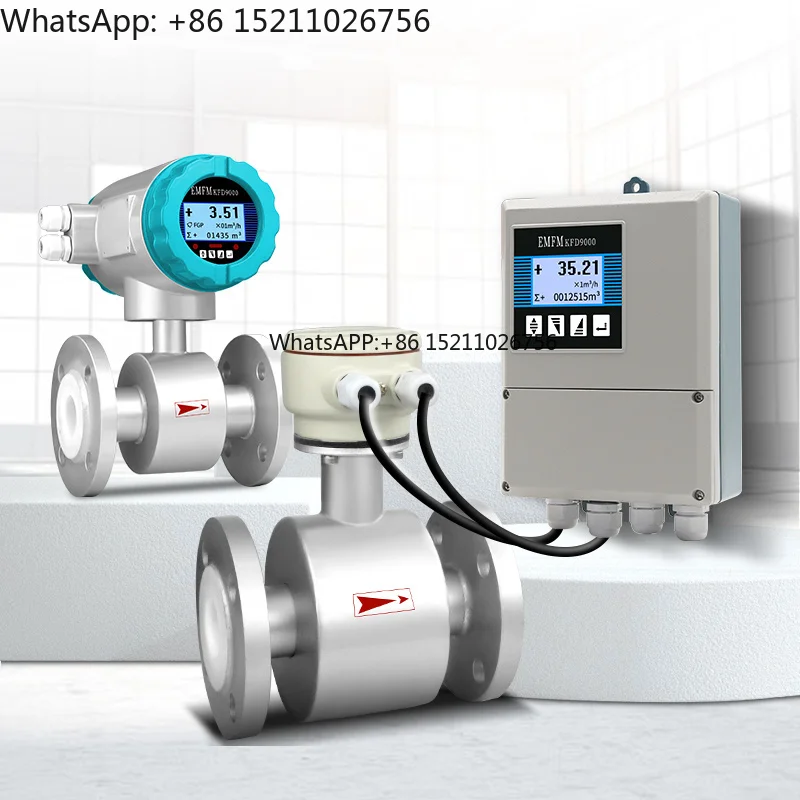 CE Certificate Electromagnetic Flowmeter 4-20mA RS485 Sewage Wastewater Acid Alkali Magnetic Liquid Flow Meter