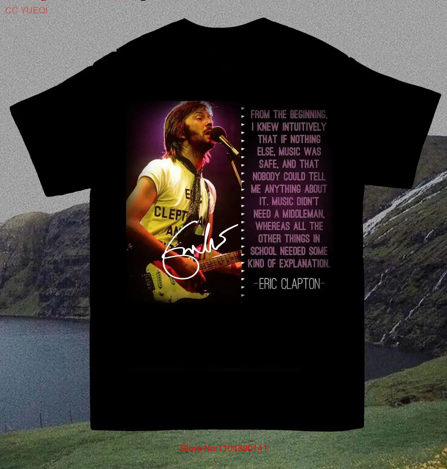 Eric Clapton Quotes Signature T-shirt Black Men Gift