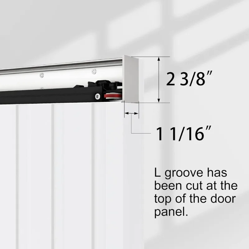 باب الحظيرة المنزلق المخفي الأبيض 36x86 مجموعة أدوات إغلاق ناعمة حديثة مقاومة للماء باب داخلي ناعم لـ 28 إلى 32x84