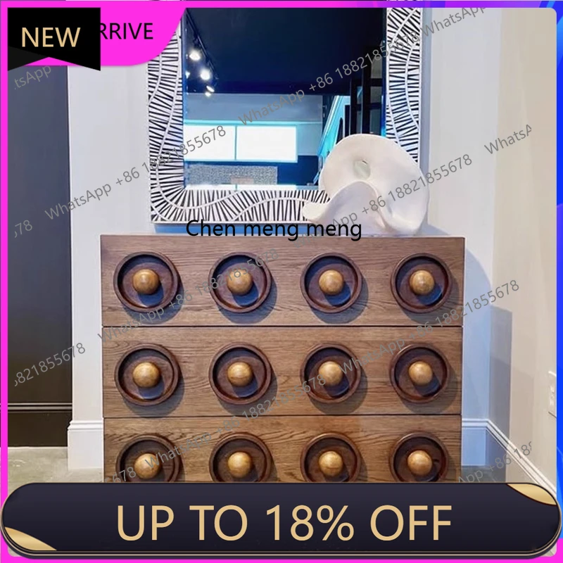 

C88 Medieval retro creative solid wood locker, home living room wall drawer decorative porch cabinet