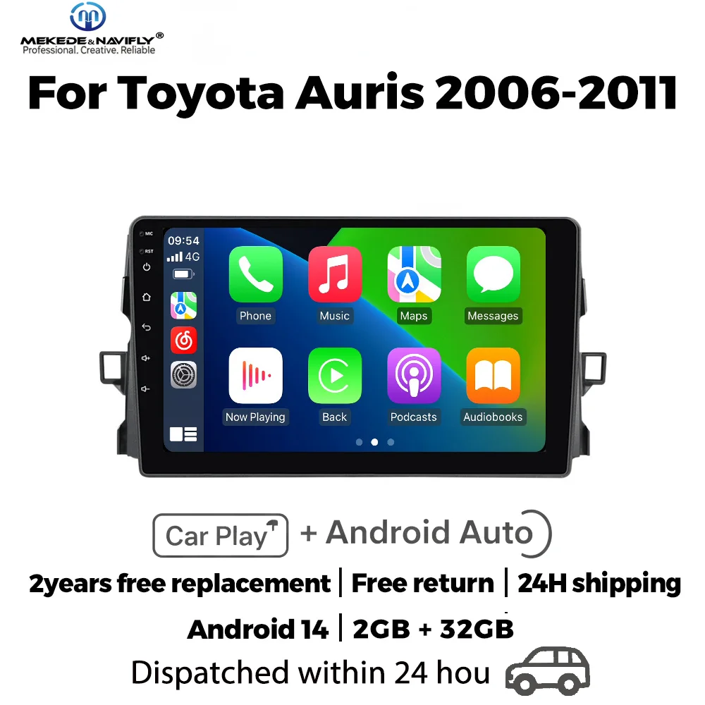 

Android 14 Intelligent Car audio system For Toyota Auris E150 2006 - 2012 2 Din Carplay ips Screen Car Stereo Multimedia Player