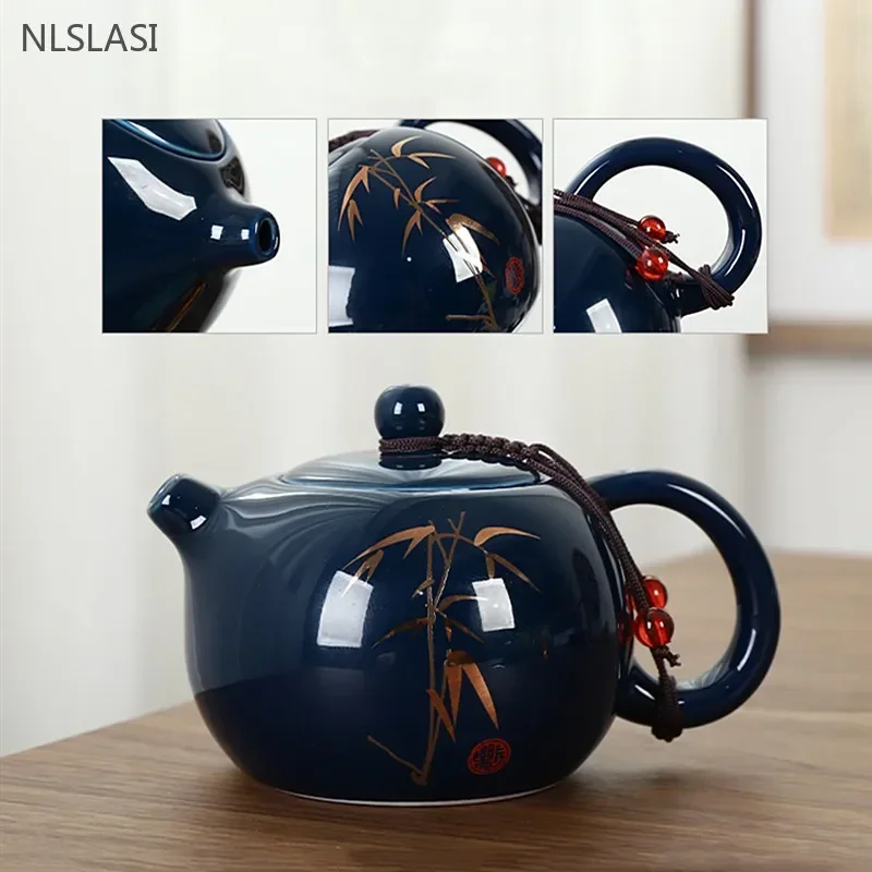 Japanese Ceramic Tea Set Handmade Beauty Teacup Porcelain Filter Teapot Custom Tea Infuser Traditional Tea Accessories