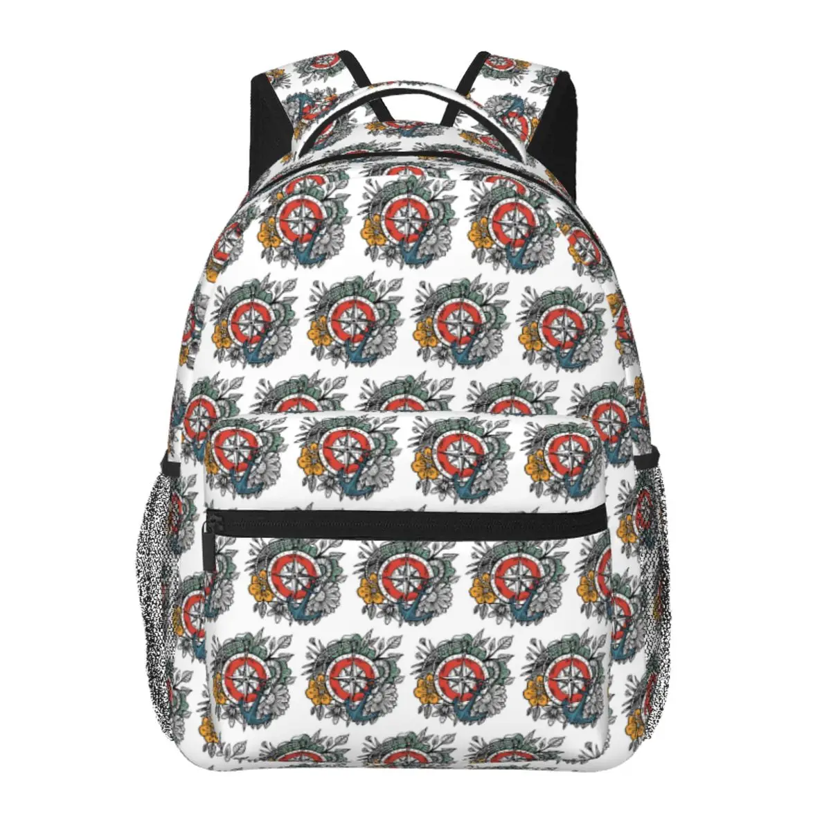 

Tropical Compass And Anchor Backpack Student BookBag Children School Bag Computer Shoulder Bags for Boys Girls