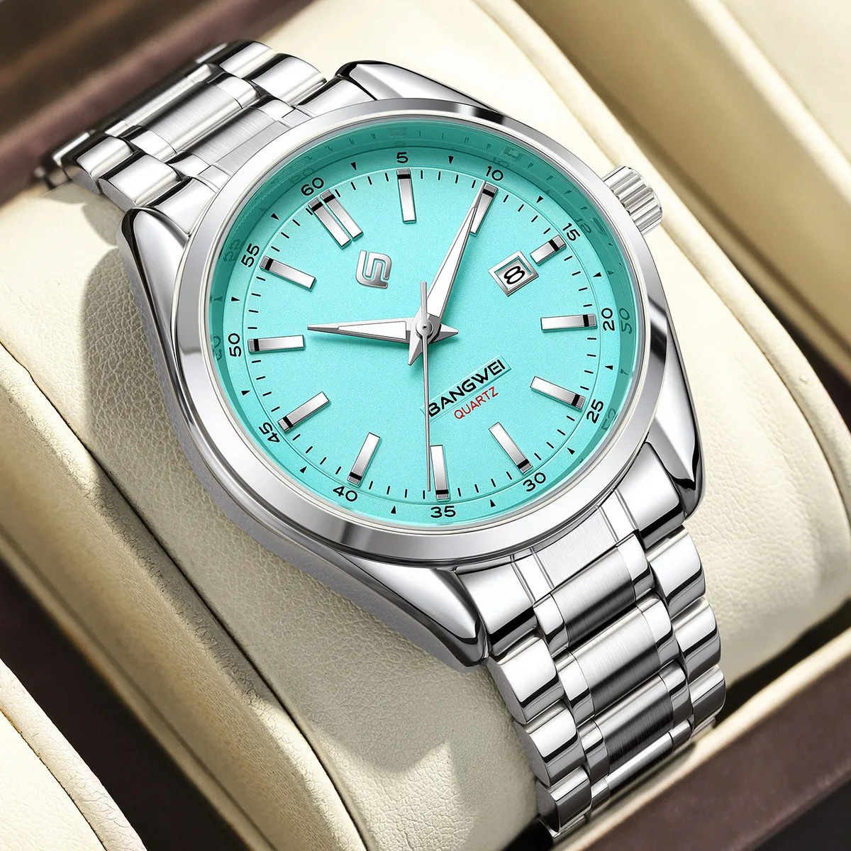 

BANGWEI New Fashion Men's Brand Watches Luxury Stainless Steel Waterproof Luminous Calendar Business Quartz Watch for Man Clock