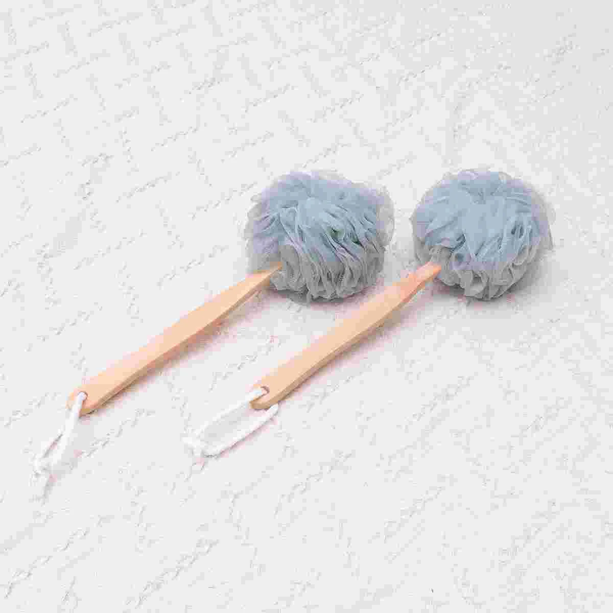 

3pcs Bath Brushes Handle Shower Back Scrub Exfoliating Massage Soft Bristle Nylon Remove Dead Skin Circulation