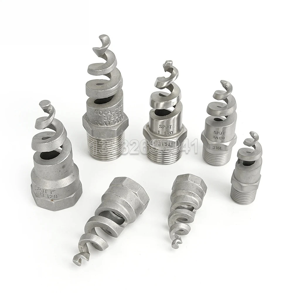 Discount Spiral Nozzle 3/8" 1/2" 3/4"1/4" 1"Male Thread Stainless Steel Spiral Cone Atomization Nozzle Spray Sprinkler Head