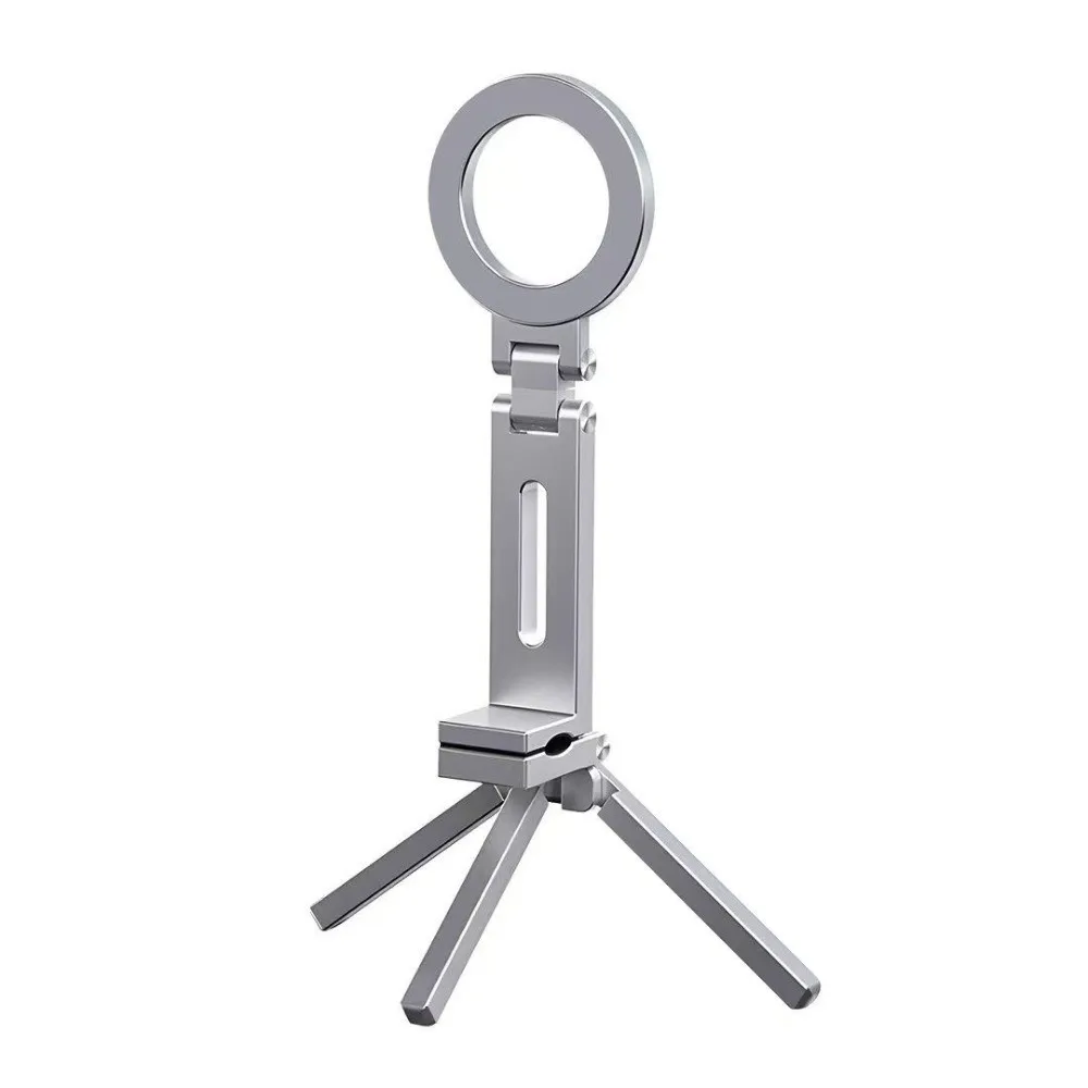 

360 ° Вращающийся магнитный держатель для телефона с клипсой, магнитным креплением, креплением на штатив, устойчивой фиксацией, складной, для настольного использования