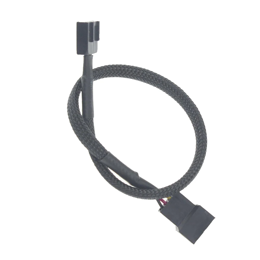 NEWEST For 4 Pin 3 Pin Case 4 Pin PWM Fan Power Extension Cable W/ Sleeved Braided CPU Cooler 4Pin Male to Female Adapter Cord