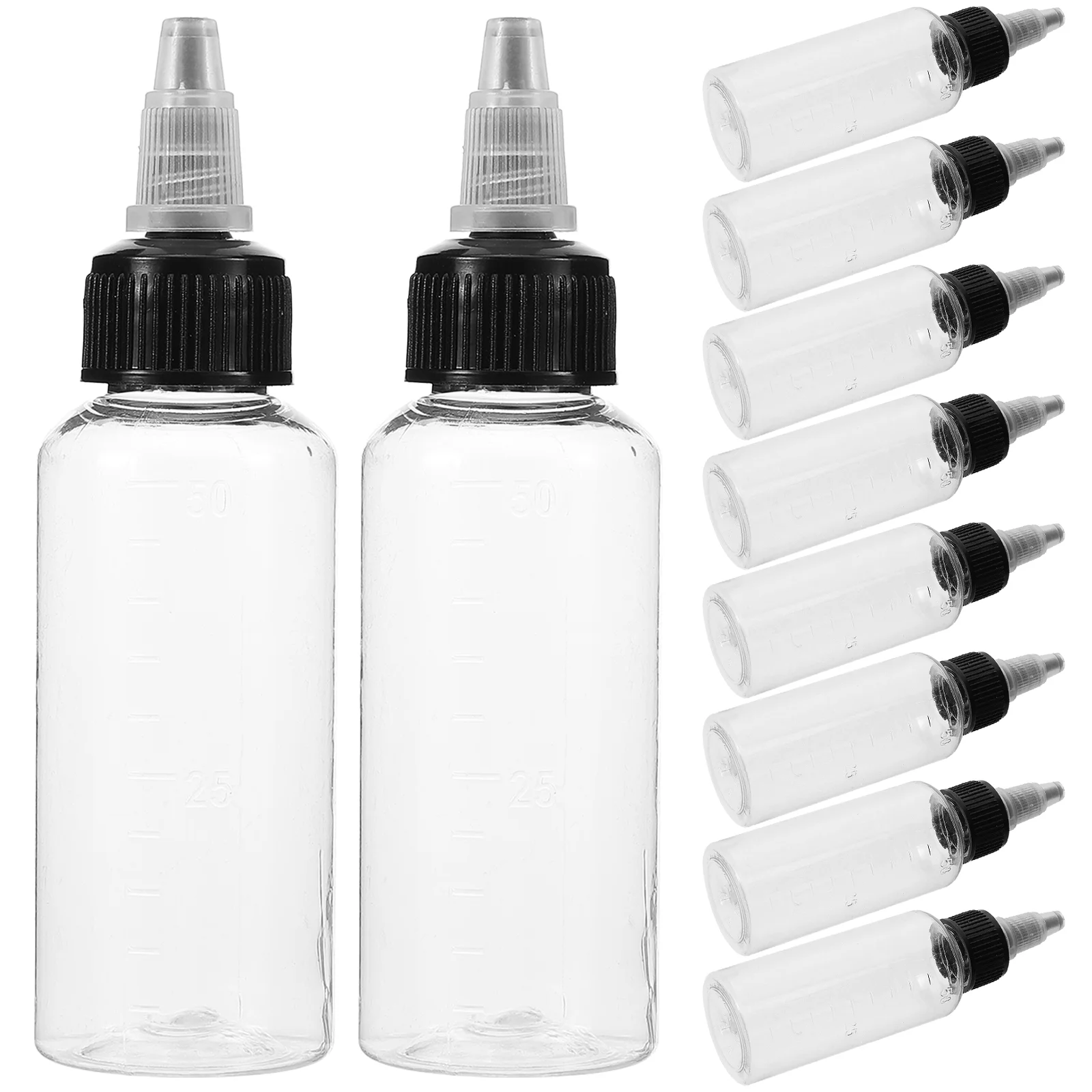 10 Pcs Airbrush Squirt Solvent Bottle Empty Paint Portion Liquid Container 1200X350X350CM Jar Transparent Dispensing Pot