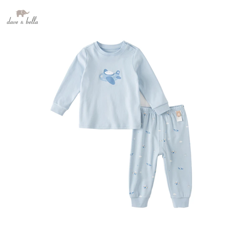 

Dave Bella Cotton Boys Sleepwear Kids Blue Pyjamas Children Baby Girls Pajamas Cotton Infantil Pijamas for 2-9 Years DB4223794