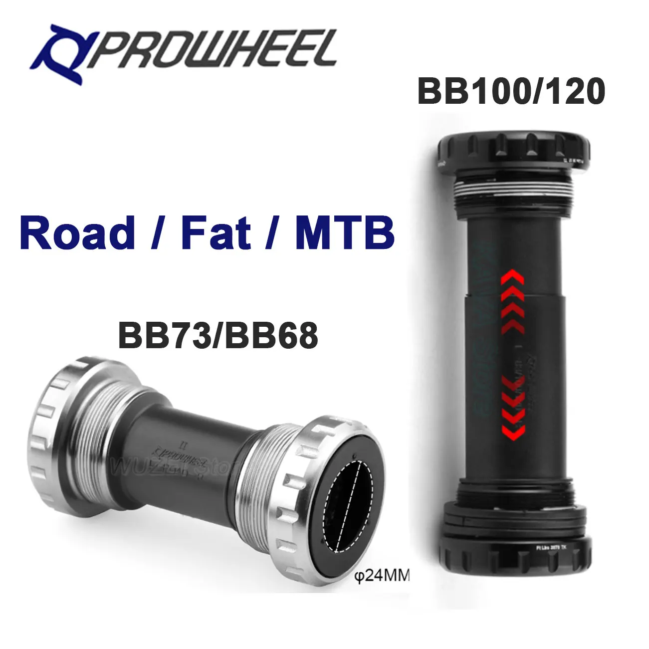 Prowheel MTB Bottom Bracket BB73+ Road Bike BB68 Bicycle Central Movement Fat Bike BB100/120 Mountain Bike Part