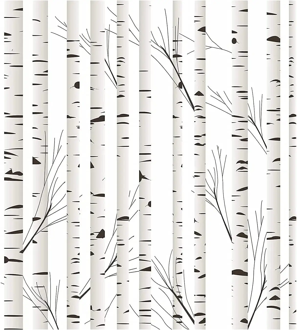 Birch Tree Peel and Stick Wallpaper White and Black Self Adhesive Wallpaper Removable Waterproof Contact Paper for Home Decor