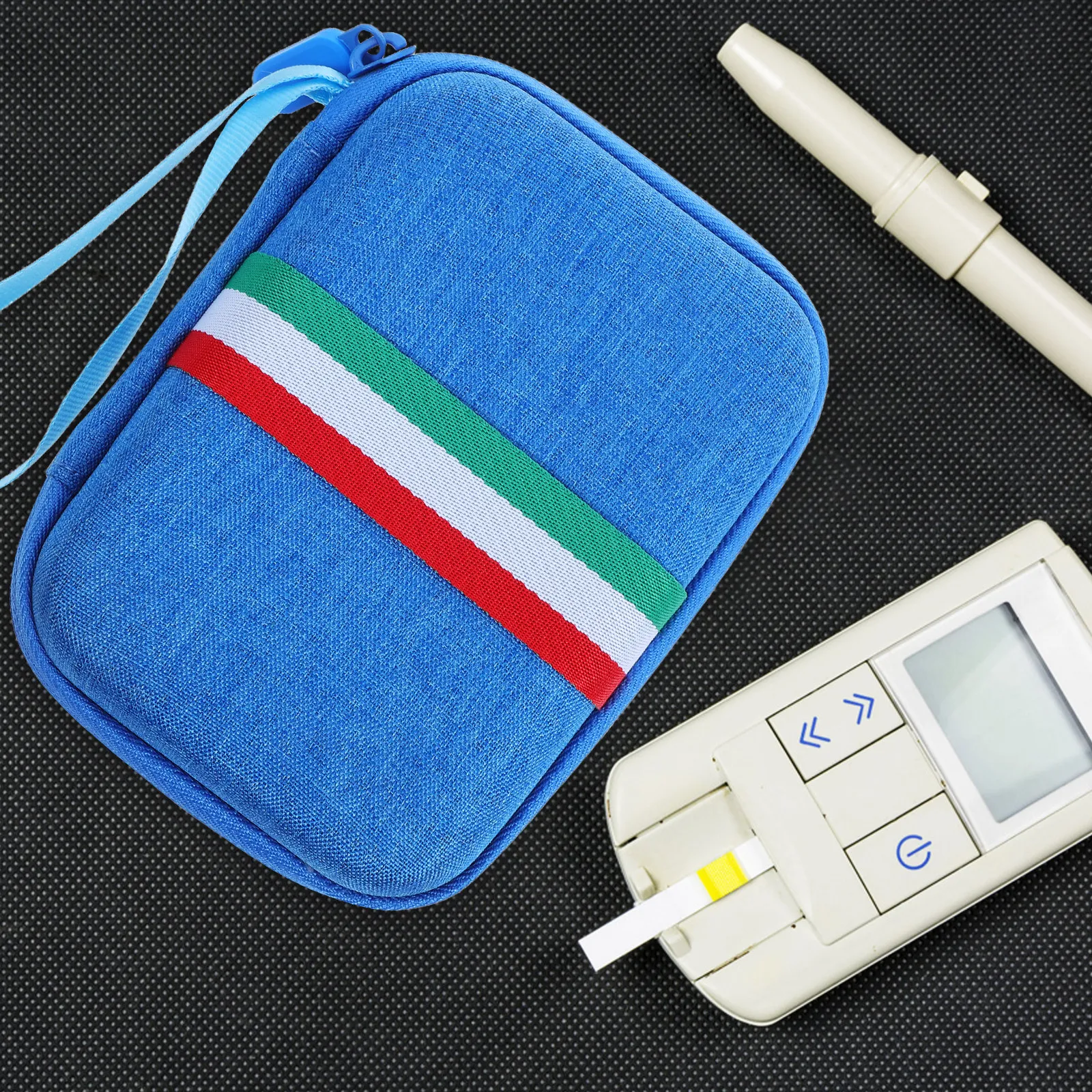 

Blood Glucose Meter Protective Travel Case Compact Storage Bag Portable Carrying Organizer Medical Supply Pouch Small Devices