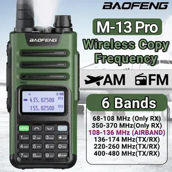 Baofeng-Walkie talkie 13 pro,am fmラジオ,ワイヤレスコピー周波数,タイプc充電器,長距離,uv k5ハム双方向ラジオ