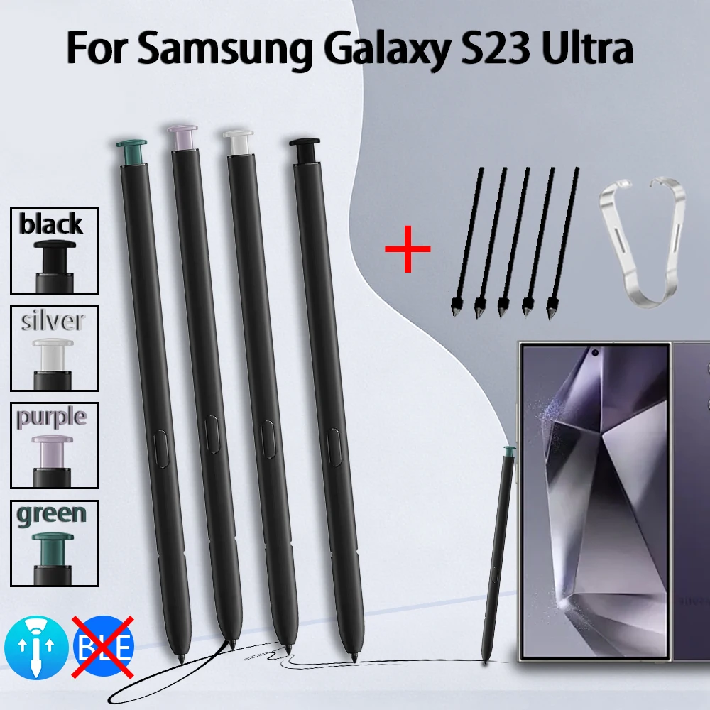 Reemplazo de lápiz óptico para Samsung Galaxy S23 Ultra SM-S918B SM-S918U S, lápiz táctil SPen sin Bluetooth + puntas/puntas