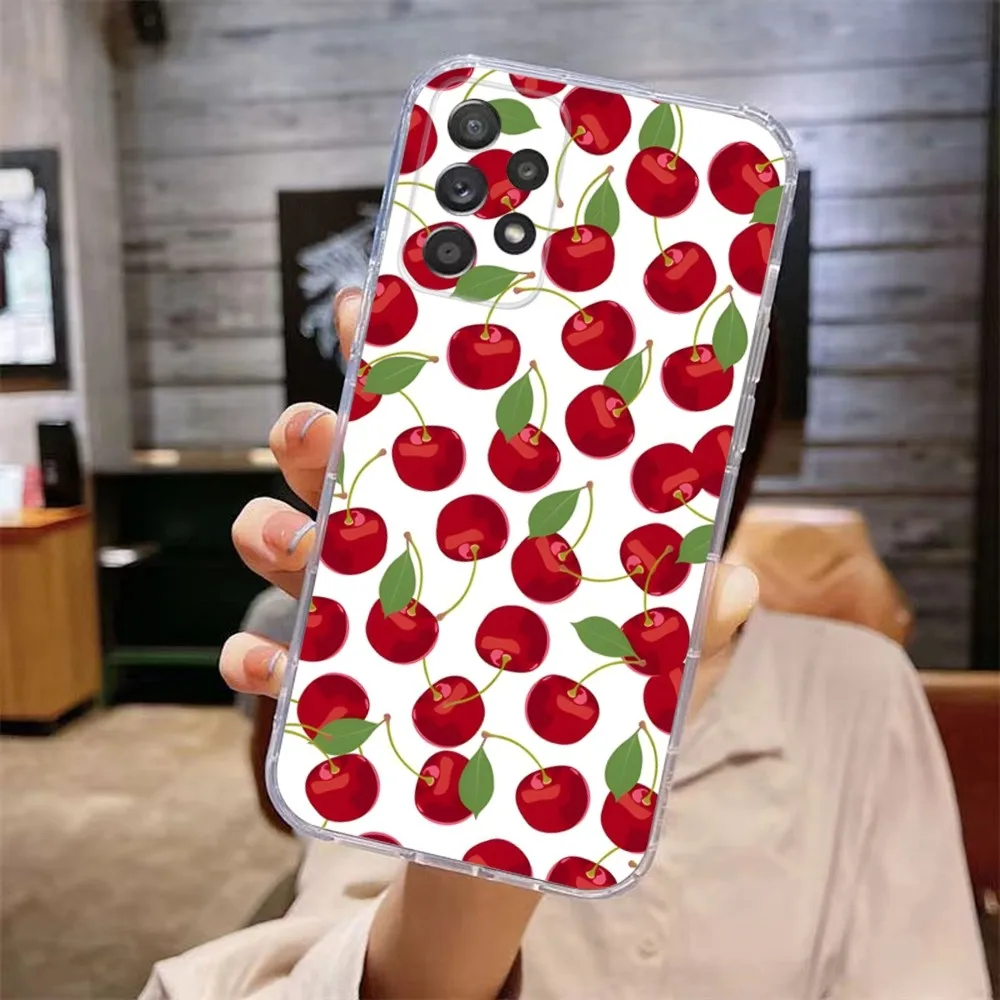 Fruit Strawberry Lemon Cherry Phone Case For Samsung A 71,70,52,51,40,31,50,20,21,S,12,10,S,A03S Ultra,4G Soft Transparent Case