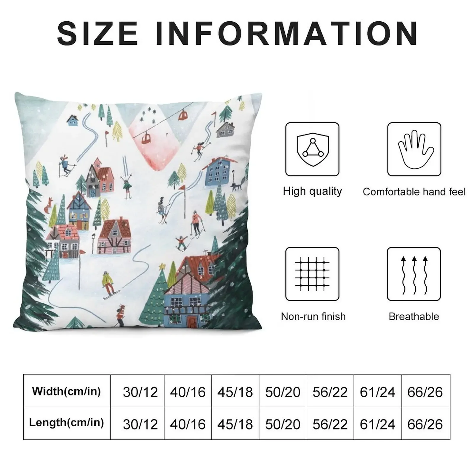 Ski Lodge cosy chalet skating snow village mountains Throw Pillow pillowcases for sofa cushions pillow