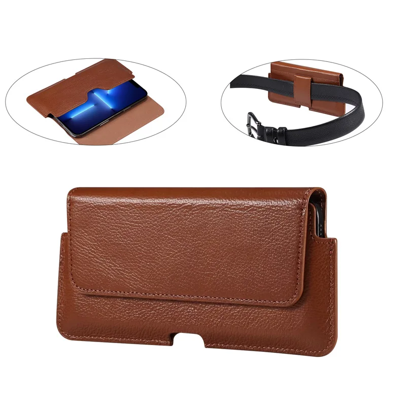 Telefon Holster Gürtel Clip Fall Halter für iPhone 16 15 14 13 12 Pro Max Samsung Xiaomi Smartphone Echtes Leder Tasche Taille Tasche