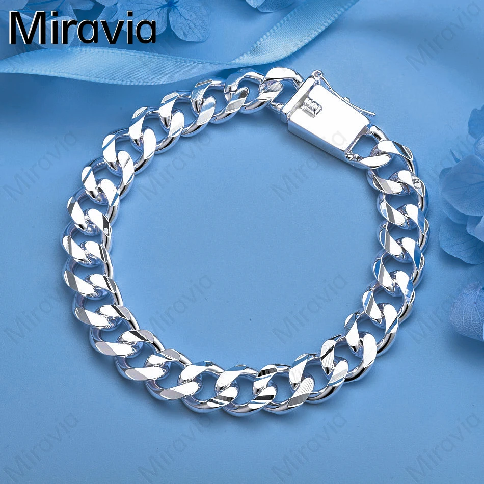 

Miravia 925 Sterling Silver 10mm Buckle Cuba Bracelet Women Charm Fashion Holiday Gift Jewelry