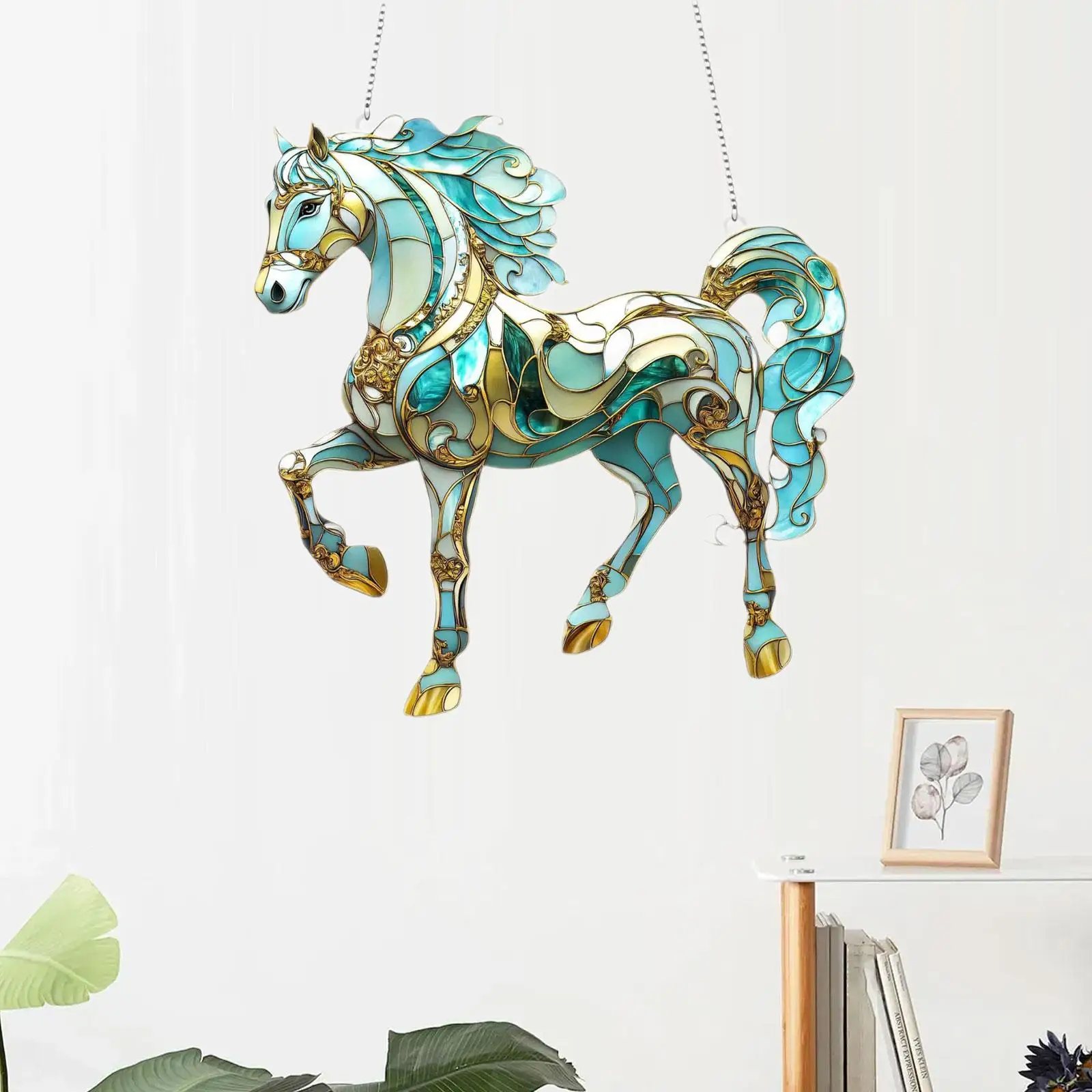 Horse Light Catcher Acrylic Window Hanging Decorative Accessories Luxury Ornament for Door Garden Decor