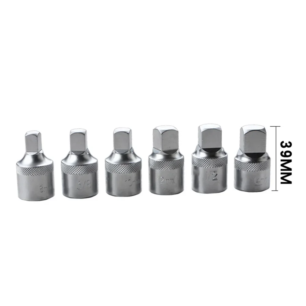 6pcs Gearbox Screw Wrench Set For Oil Sump Drain Socket 1/2 Drive Multi Size Square Head Kit For Mechanical Projects