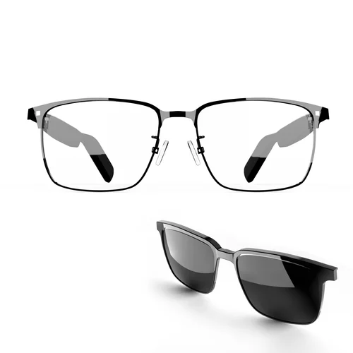 Imagen 2 del producto SG-20 Gafas de sol inteligentes todo en uno y lentes transparentes combinadas con gafas de sol impermeables Bluetooth con cancelación de ruido de micrófono dual