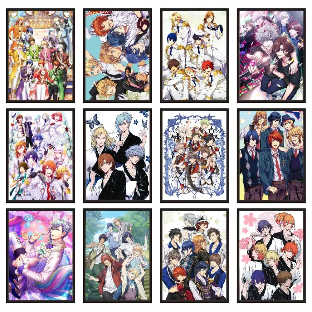 Póster de anime Uta no Prince-sama para oficina, dormitorio, café, decoración del hogar, pegatinas estéticas duraderas impermeables, arte de pared HD