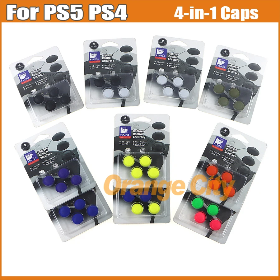 

8Sets For PS5 PS4 Switch Pro 4-in-1 Skull Rocker Joystick Caps Joycon Anti-slip Mushroom Button Cap Gaming Console Accessories