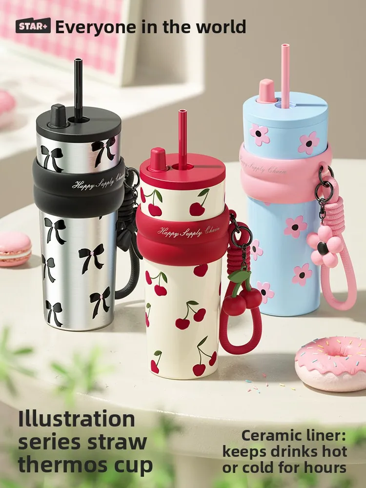 

Большая термокружка из нержавеющей стали с покрытием, изолированная, для мужчин и женщин, высокая эстетическая ценность, 2026 N...