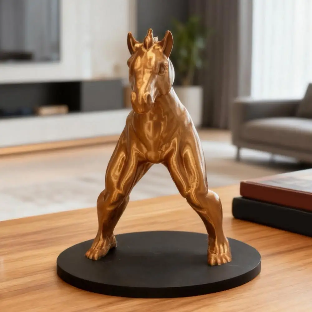 

Reverse Horse Man Statue, Industrial Style Sculpture Horse Head Human Body Sculpture for Home Desk Decor, Unique Art Gift