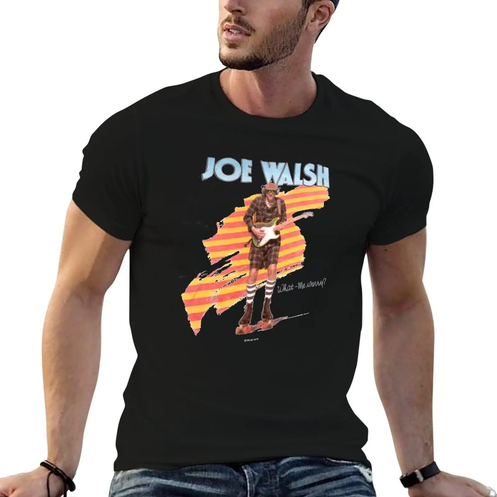 

1983 JOE WALSH Roller Skates Vintage 80s Its Not Just A Job Tour T-Shirt cotton t shirt pack graphic t shirts for man T-Shirt