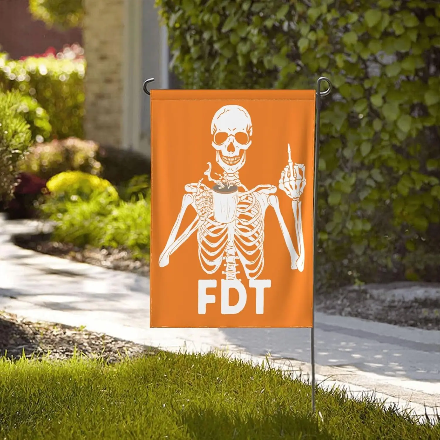 Fdt flag Funny Halloween Skeleton Anti 47 Resist Yard Flag 12x18 Garden Banner No Flagpole HHZ UUV HHM WZZ yyi