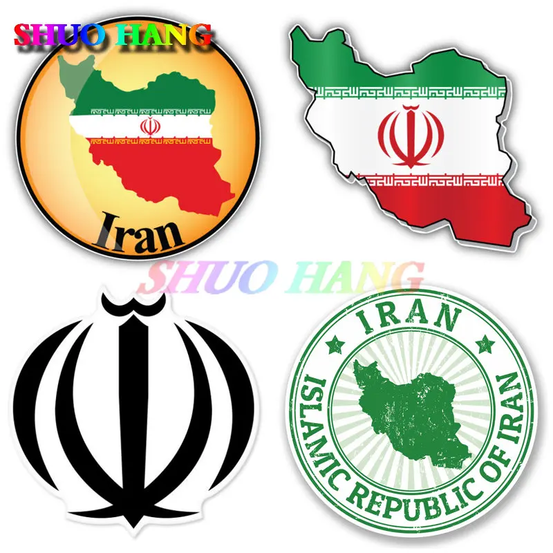 

Iran National Emblem Flag Map Car Sticker Vinyl Die Cut Auto Parts Window Trunk Motorcycle Laptop Decorative Decal PVC