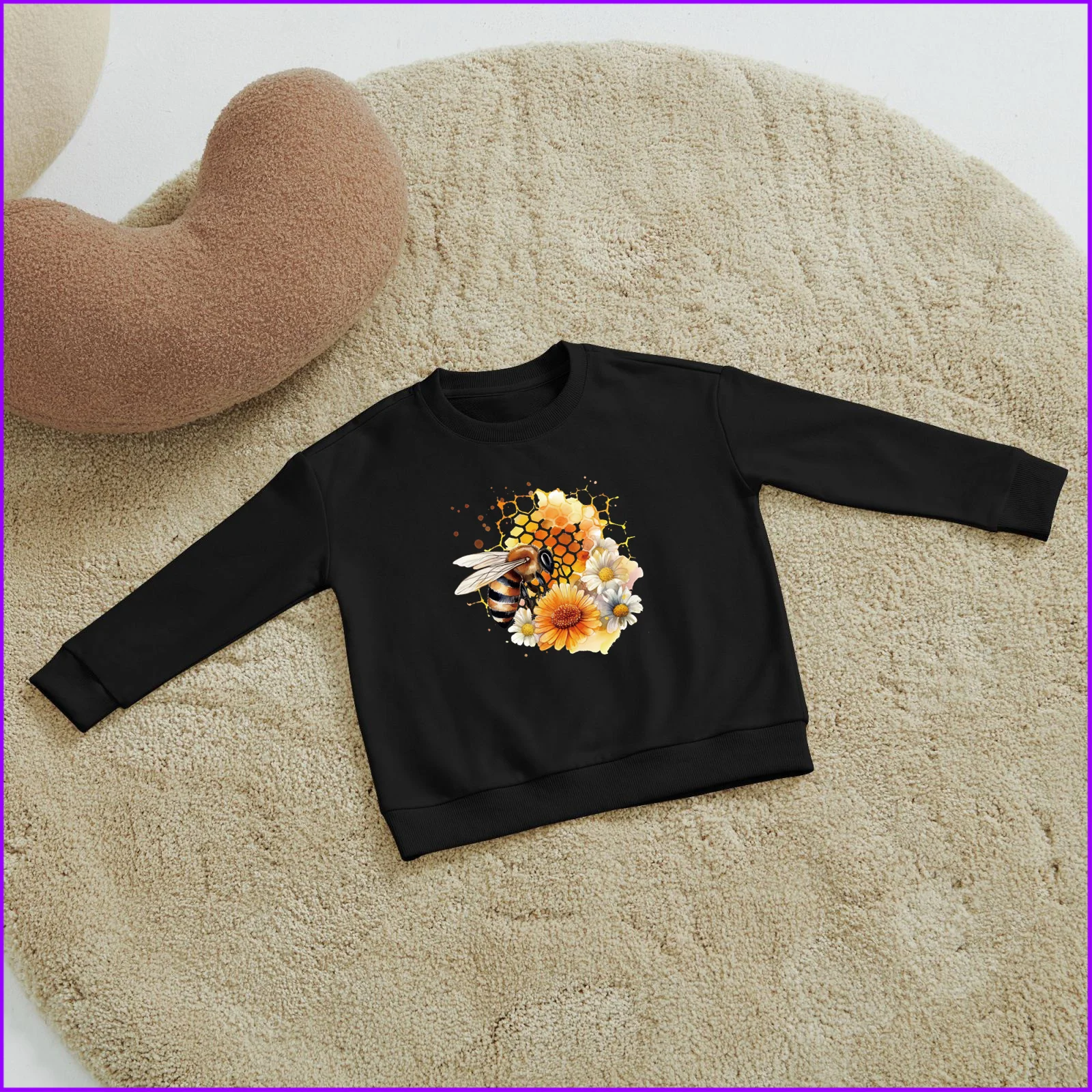 Honey Spring Bee On A Sunflower Honeycomb Sja151a Kids Boys Girls Hoodies Sweatshirts Hoodies Clothing Sweatshirts Tops Teen Clo