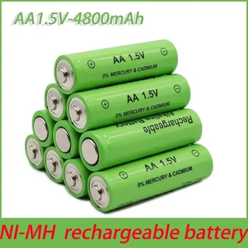 AA1.5V 충전식 배터리, 4800mAh 대용량 리튬 이온 배터리, 1.5VAA 배터리 시계 마우스 컴퓨터 장난감 2024, 무료 배송