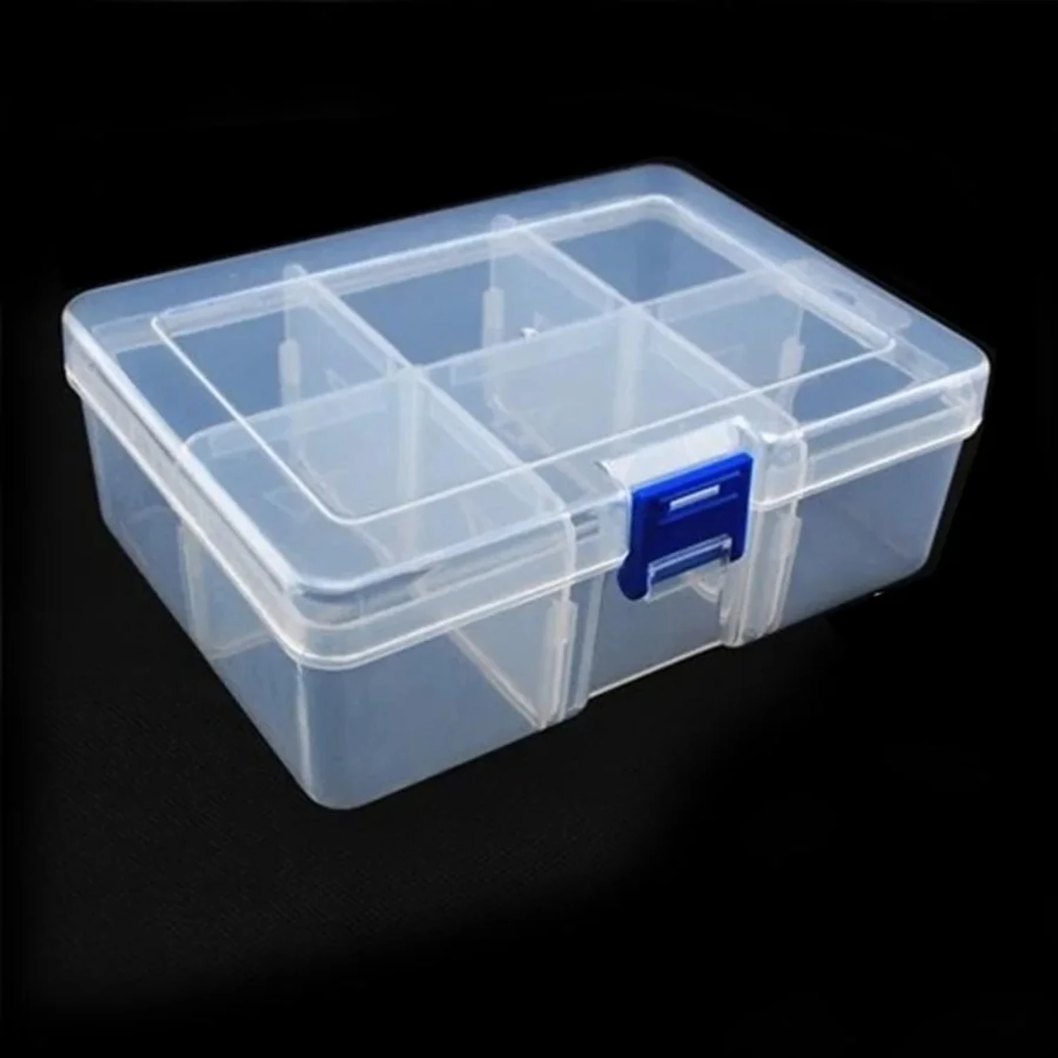 Detachable Multi Grids Plastic Organizer Box Bins for Tools, Jewelry, Fishing Gear, and Screws - Wooden Desk Caddy Storage Case 