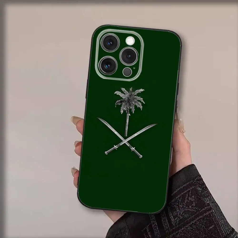 حافظة هاتف Kingdom Of السعودية لهاتف iPhone 17,16,15,14,13,12,11,Pro,Max,Plus,Air,X,XS,XR,SE,8,7,Mini,Soft Black Funda #6