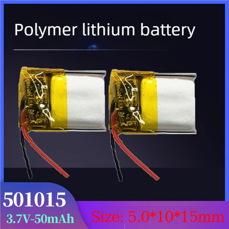 

501015 Li-ion Rechargeable Polymer Battery 501015 3.7V 50mAh for DVD GPS Tracker Bluetooth Helmets Hearing Aids Toys