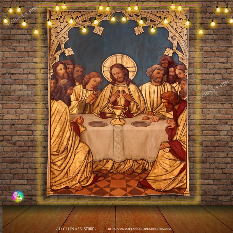 المسيح يسوع ديكور المنزل الملاك Aesthetic ملحق الجدار الشنق الكنيسة المسيحية جدارية الديكور مريم العذراء غرفة ديكور الفن #3