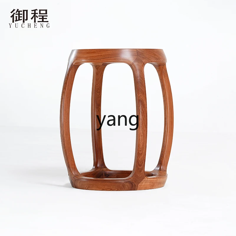 

LTT paint-free wax-free big fruit red sandalwood pear round stool mahogany drum stool embroidery pier