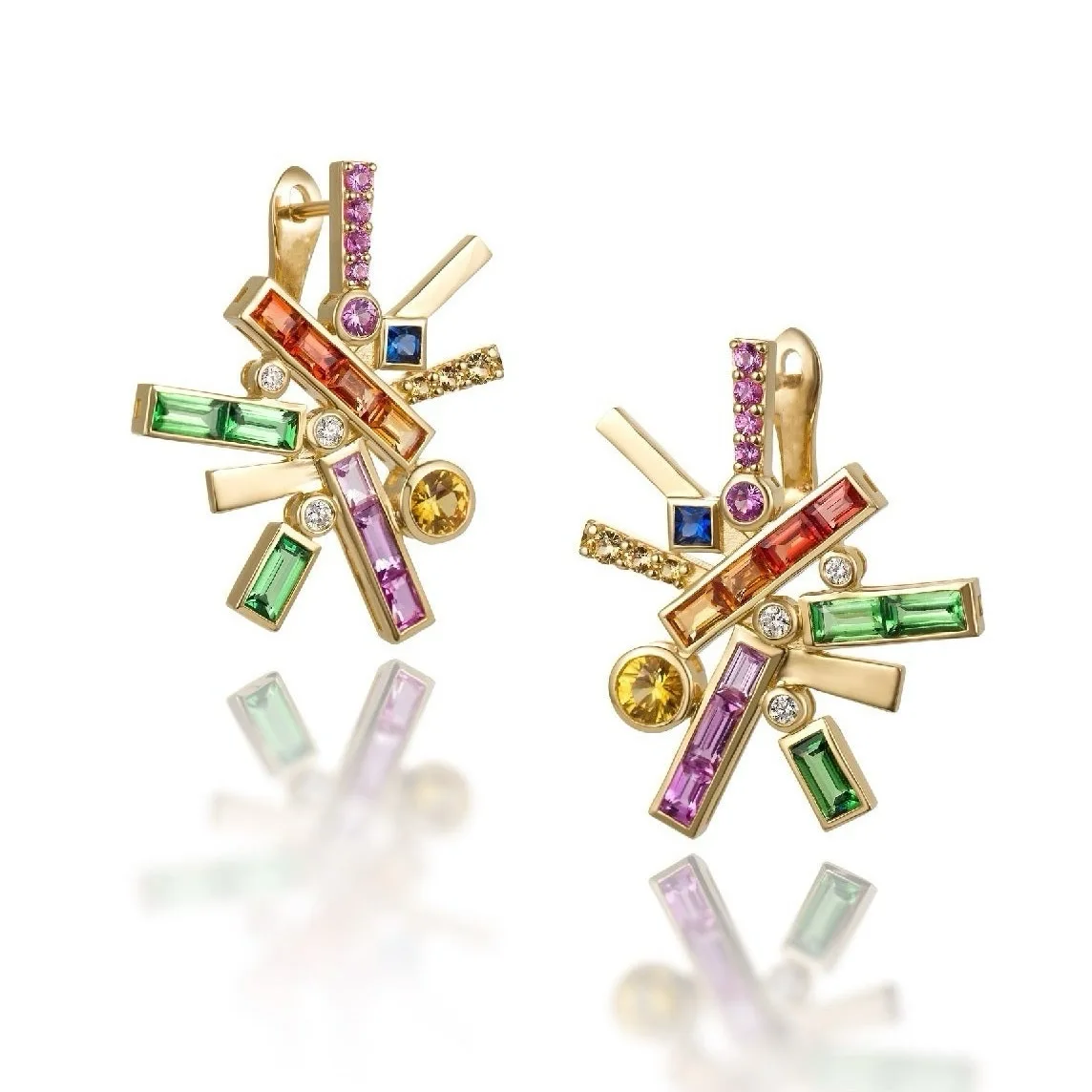 

New S925 Silver 3 * 5 Egg shaped 1ct Cultivated Synthetic Sapphire Colorful Fashion Irregular Earrings Wedding Jewelry